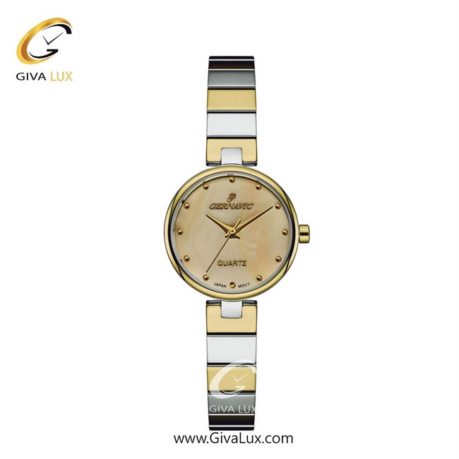 ساعت مچی اورجینال زنانه گرناویک طلایی | نقره ای-طلایی| شامپاینی| کد رفرنس G516