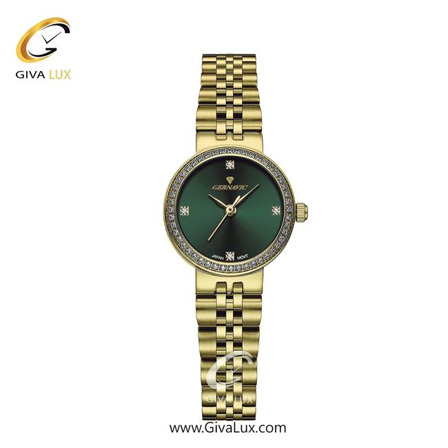 ساعت مچی اورجینال زنانه گرناویک طلایی | طلایی| سبز یشمی تیره| کد رفرنس G518