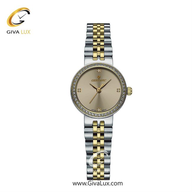 ساعت مچی اورجینال زنانه گرناویک نقره ای | طلایی-نقره ای| شامپاینی| کد رفرنس G518