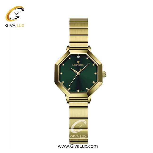ساعت مچی اورجینال زنانه گرناویک طلایی | طلایی| سبز یشمی تیره| کد رفرنس G520
