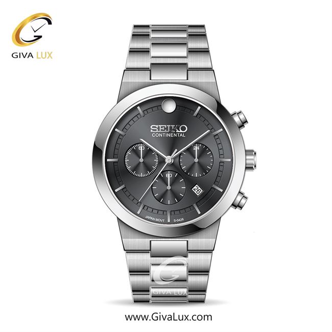 ساعت مچی اورجینال مردانه سیکو (کانتیننتال) | Seiko (Continental)  سه موتوره کرنوگراف نقره ای | نقره ای| دودی|تیتانیوم| کد رفرنس 0426