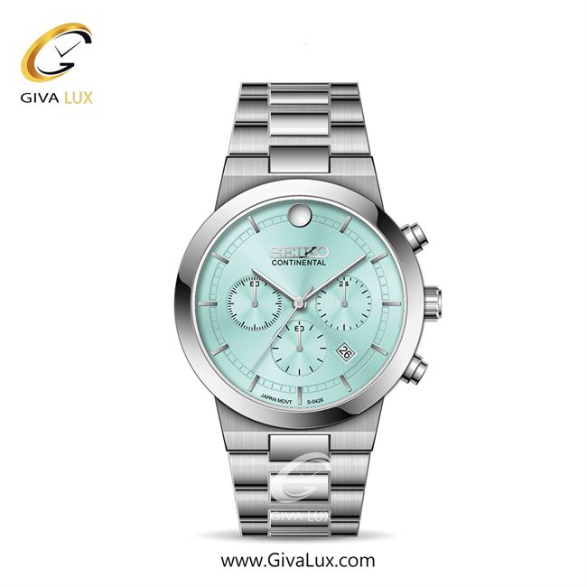 ساعت مچی اورجینال مردانه سیکو (کانتیننتال) | Seiko (Continental)  سه موتوره کرنوگراف نقره ای | نقره ای| آبی| کد رفرنس 0426