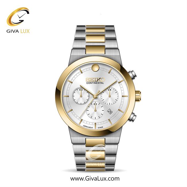ساعت مچی اورجینال مردانه سیکو (کانتیننتال) | Seiko (Continental)  سه موتوره کرنوگراف طلایی | نقره ای-طلایی| نقره ای| کد رفرنس 0426