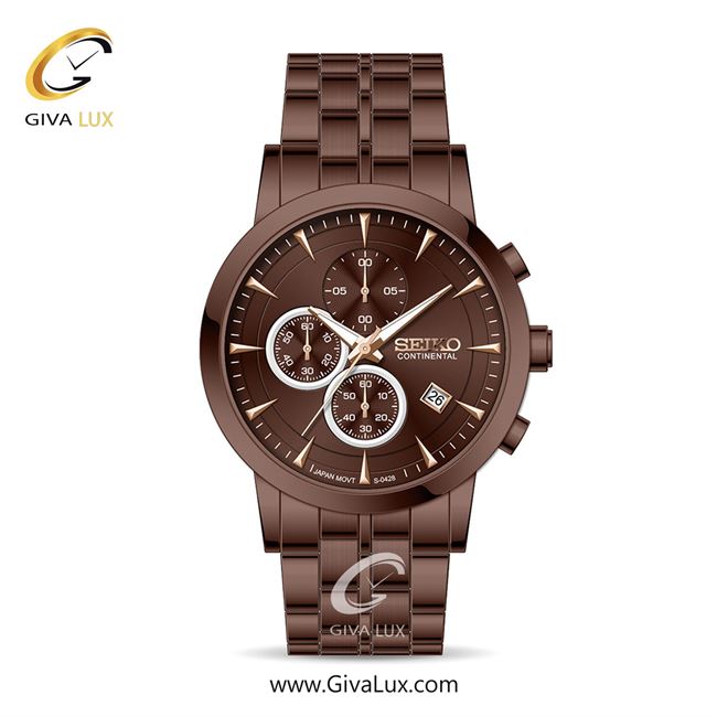 ساعت مچی اورجینال مردانه سیکو (کانتیننتال) | Seiko (Continental)  سه موتوره کرنوگراف کافی | کافی| کافی| کد رفرنس 0428