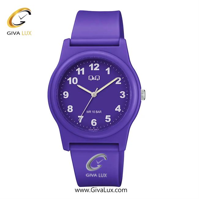 ساعت مچی اورجینال مردانه کیو اند کیو Q&Q  بنفش | بنفش| بنفش| کد رفرنس G22A-026VY