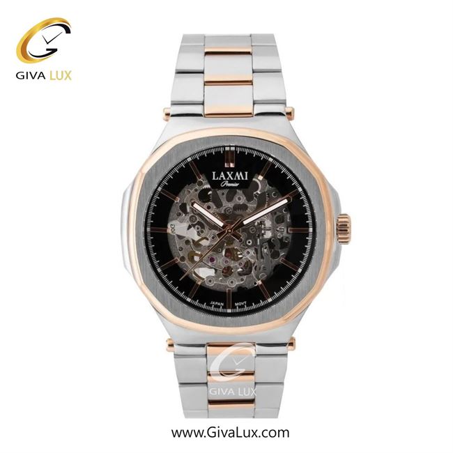 ساعت مچی اورجینال مردانه لاکسمی نقره ای-رزگلد | رزگلد-نقره ای| مشکی| کد رفرنس 8150-4G