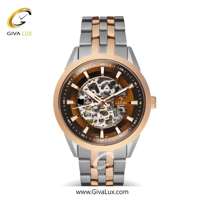 ساعت مچی اورجینال مردانه لاکسمی رزگلد | نقره ای-رزگلد| قهوه ای| کد رفرنس 8514-6G