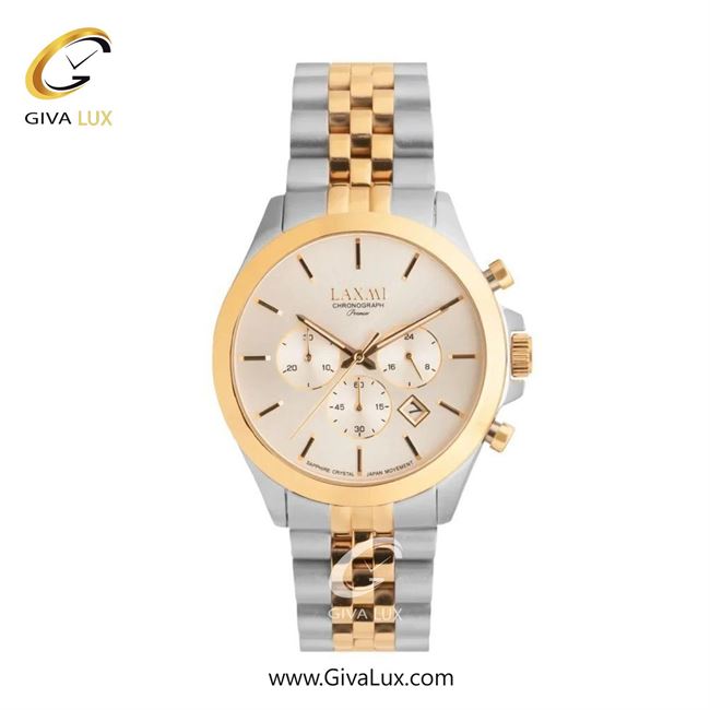 ساعت مچی اورجینال مردانه لاکسمی سه موتوره کرنوگراف رزگلد | رزگلد-نقره ای| شامپاینی| کد رفرنس 8517-2G