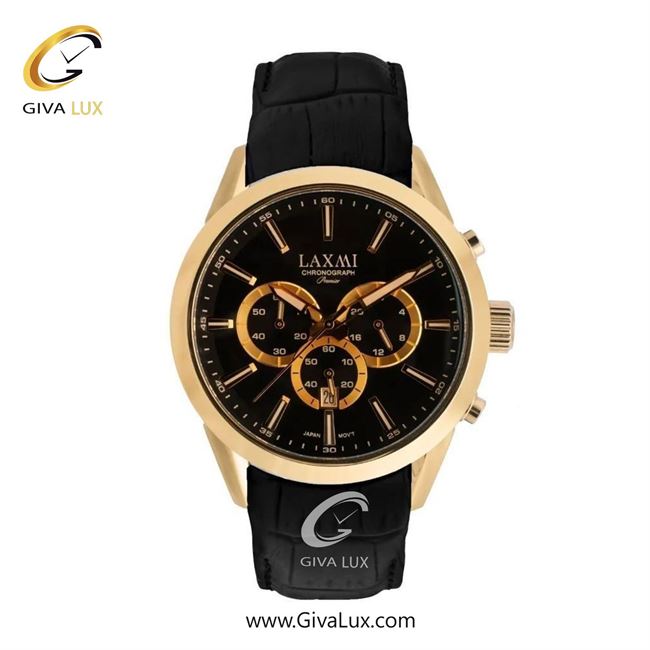 ساعت مچی اورجینال مردانه لاکسمی سه موتوره کرنوگراف طلایی | مشکی| مشکی| کد رفرنس 8543-3G