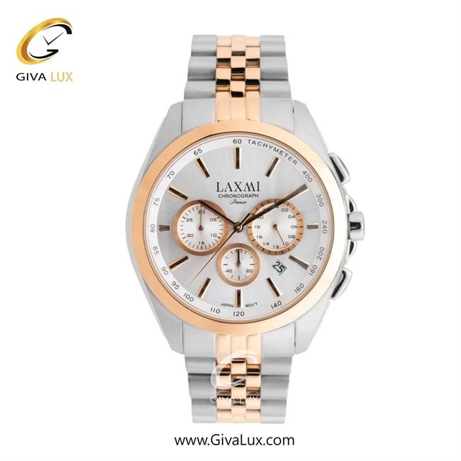 ساعت مچی اورجینال مردانه لاکسمی سه موتوره کرنوگراف رزگلد | رزگلد-نقره ای| نقره ای| کد رفرنس 8544-20G