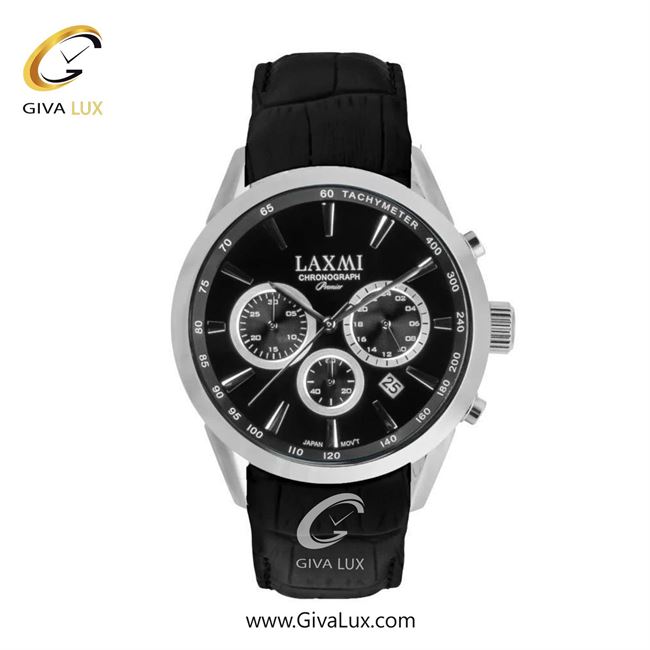 ساعت مچی اورجینال مردانه لاکسمی سه موتوره کرنوگراف نقره ای | مشکی| مشکی| کد رفرنس 8544-4G