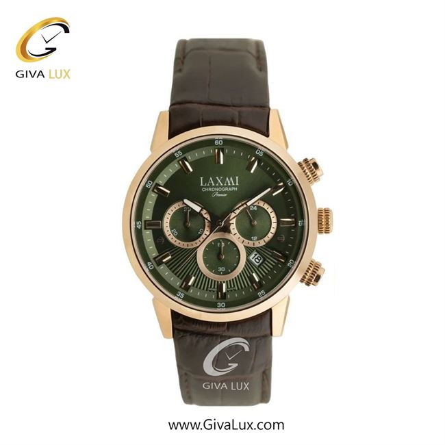 ساعت مچی اورجینال مردانه لاکسمی سه موتوره کرنوگراف رزگلد | قهوه ای| زیتونی| کد رفرنس 8546-13G