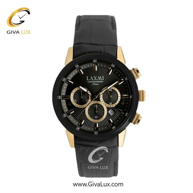 ساعت مچی اورجینال مردانه لاکسمی سه موتوره کرنوگراف طلایی-مشکی | مشکی| مشکی| کد رفرنس 8546-17G