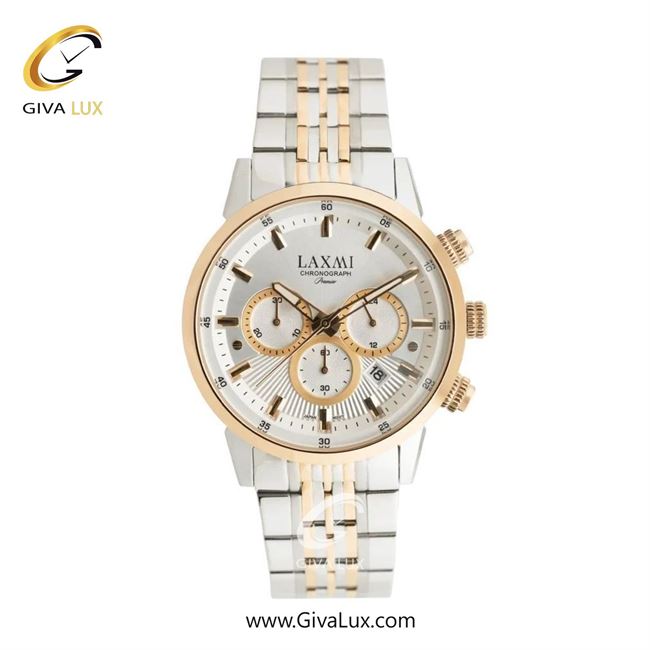 ساعت مچی اورجینال مردانه لاکسمی سه موتوره کرنوگراف رزگلد | نقره ای-رزگلد| نقره ای| کد رفرنس 8546-6G