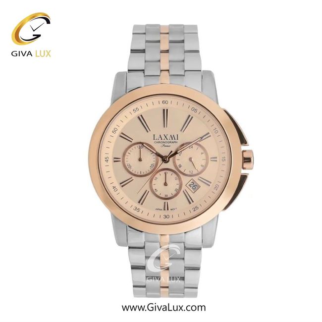 ساعت مچی اورجینال مردانه لاکسمی سه موتوره کرنوگراف رزگلد | رزگلد-نقره ای| رزگلد| کد رفرنس 8552-10G