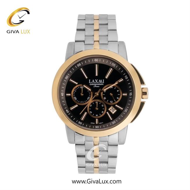 ساعت مچی اورجینال مردانه لاکسمی سه موتوره کرنوگراف طلایی | طلایی-نقره ای| مشکی| کد رفرنس 8552-6G