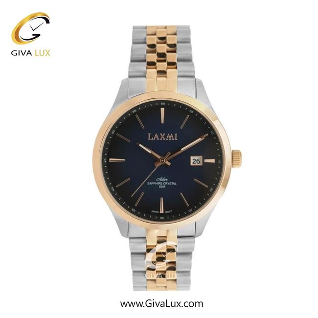 ساعت مچی اورجینال مردانه لاکسمی طلایی | نقره ای-طلایی| سرمه ای| کد رفرنس 8561-4G