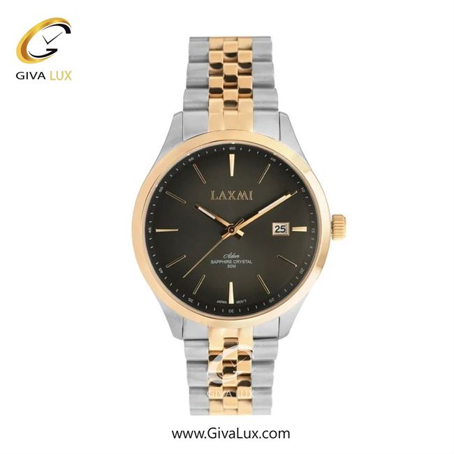 ساعت مچی اورجینال مردانه لاکسمی طلایی | طلایی-نقره ای| دودی|تیتانیوم| کد رفرنس 8561-7G