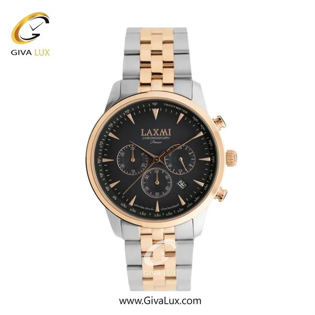 ساعت مچی اورجینال مردانه لاکسمی سه موتوره کرنوگراف رزگلد | رزگلد-نقره ای| مشکی| کد رفرنس 8563-1G