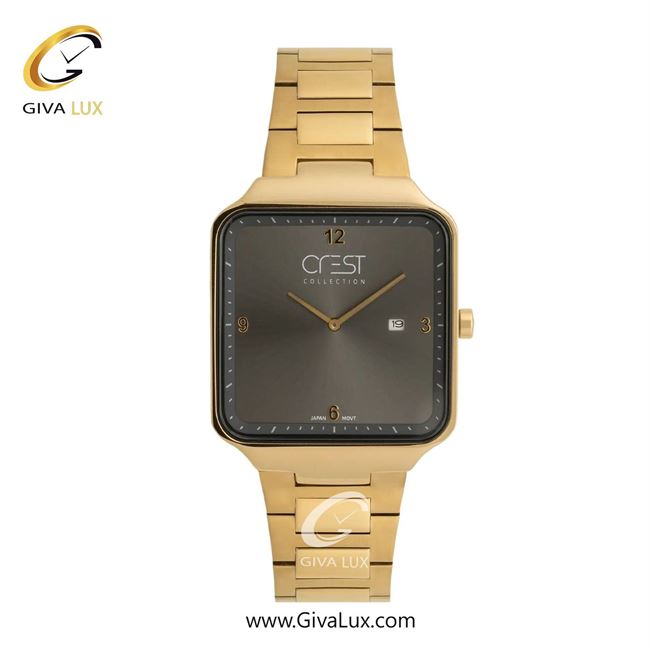 ساعت مچی اورجینال مردانه کرست طلایی | طلایی| دودی|تیتانیوم| کد رفرنس Crest 9053-11