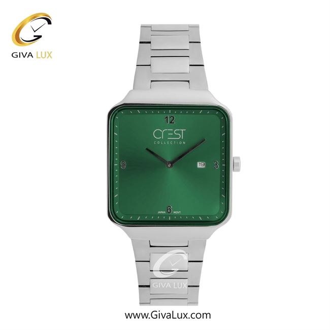 ساعت مچی اورجینال مردانه کرست نقره ای | نقره ای| سبز| کد رفرنس Crest 9053-4