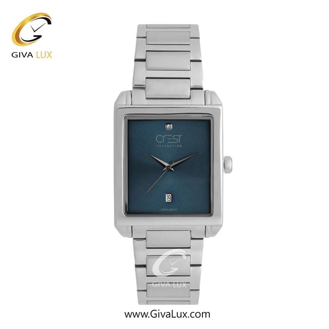 ساعت مچی اورجینال مردانه کرست نقره ای | نقره ای| سرمه ای| کد رفرنس Crest 9054-4