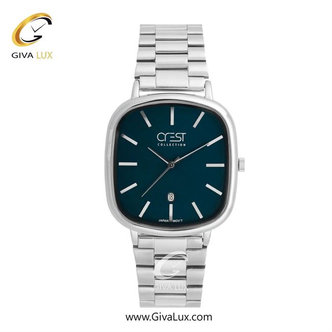 ساعت مچی اورجینال مردانه کرست نقره ای | نقره ای| سرمه ای| کد رفرنس Crest 9079-6