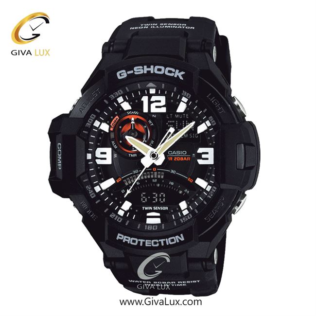 ساعت مچی اورجینال مردانه کاسیو Casio دو زمانه مشکی | مشکی| مشکی| کد رفرنس جی شاک G-Shock GA-1000-1ADR