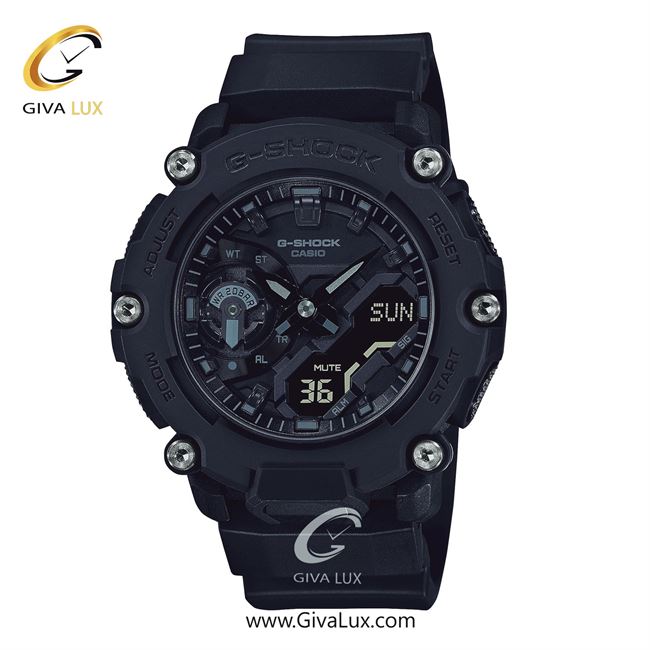 ساعت مچی اورجینال مردانه کاسیو Casio دو زمانه مشکی | مشکی| مشکی| کد رفرنس جی شاک G-Shock GA-2200BB-1A