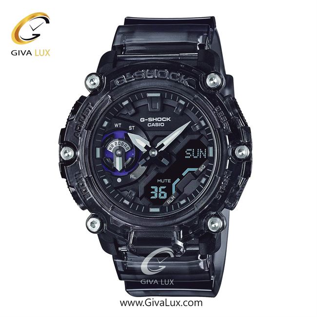 ساعت مچی اورجینال مردانه کاسیو Casio دو زمانه مشکی | مشکی| مشکی| کد رفرنس جی شاک G-Shock GA-2200SKL-8A