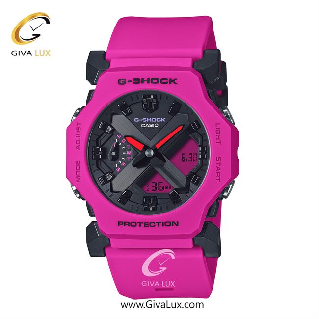 ساعت مچی اورجینال مردانه کاسیو Casio دو زمانه سرخابی-مشکی | سرخابی| مشکی-بنفش| کد رفرنس جی شاک G-Shock GA-2300-4ADR