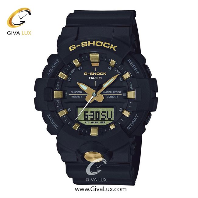 ساعت مچی اورجینال مردانه کاسیو Casio دو زمانه مشکی | مشکی| مشکی| کد رفرنس جی شاک G-Shock GA-810B-1A9DR
