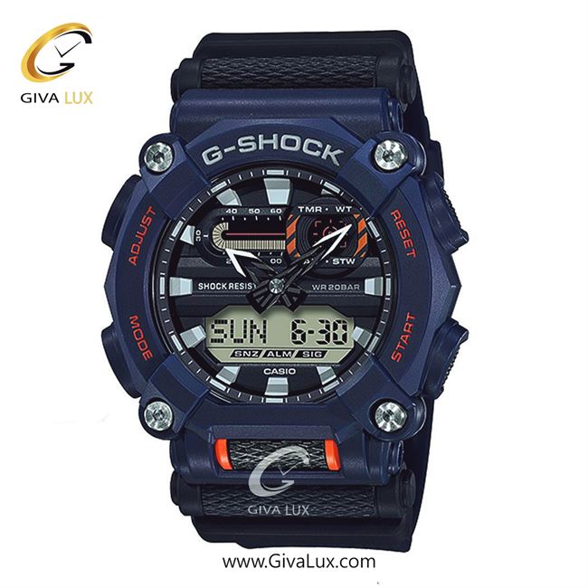 ساعت مچی اورجینال مردانه کاسیو Casio دو زمانه سرمه ای | مشکی| مشکی| کد رفرنس جی شاک GA-900-2ADR