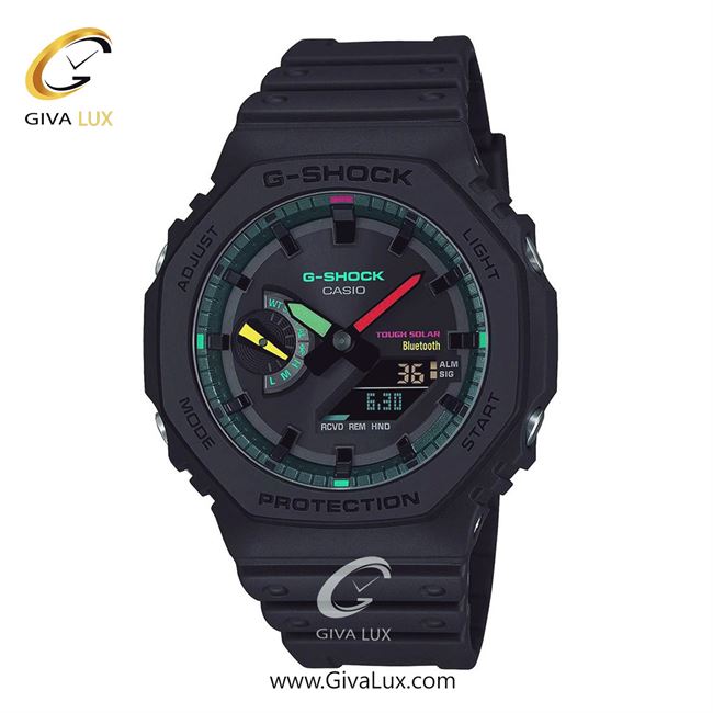 ساعت مچی اورجینال مردانه کاسیو Casio دو زمانه مشکی | مشکی| مشکی| کد رفرنس جی شاک G-Shock GA-B2100MF-1ADR