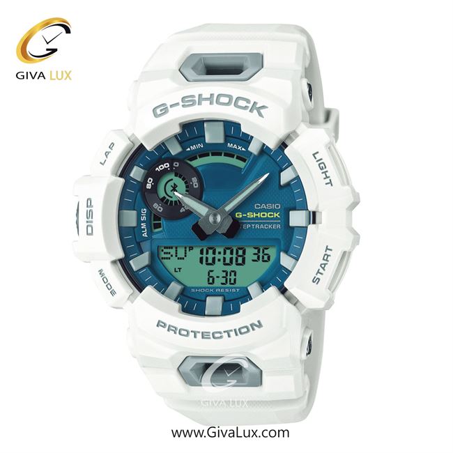 ساعت مچی اورجینال مردانه کاسیو Casio دو زمانه سفید | سفید| سبزآبی| کد رفرنس جی شاک G-Shock GBA-900CB-7ADR