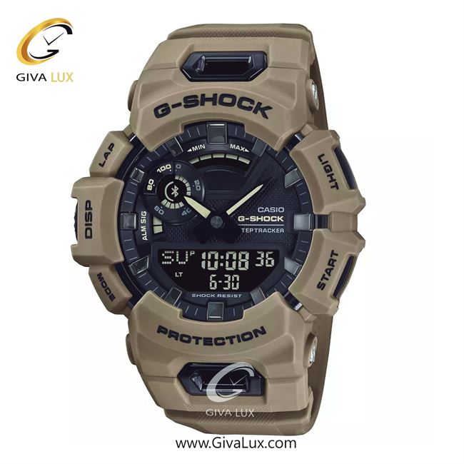 ساعت مچی اورجینال مردانه کاسیو Casio دو زمانه قهوه ای | قهوه ای| مشکی| کد رفرنس جی شاک G-Shock GBA-900UU-5ADR