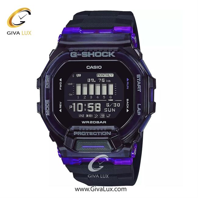 ساعت مچی اورجینال مردانه کاسیو Casio مشکی-بنفش | مشکی| مشکی| کد رفرنس جی شاک G-Shock GBD-200SM-1A6DR