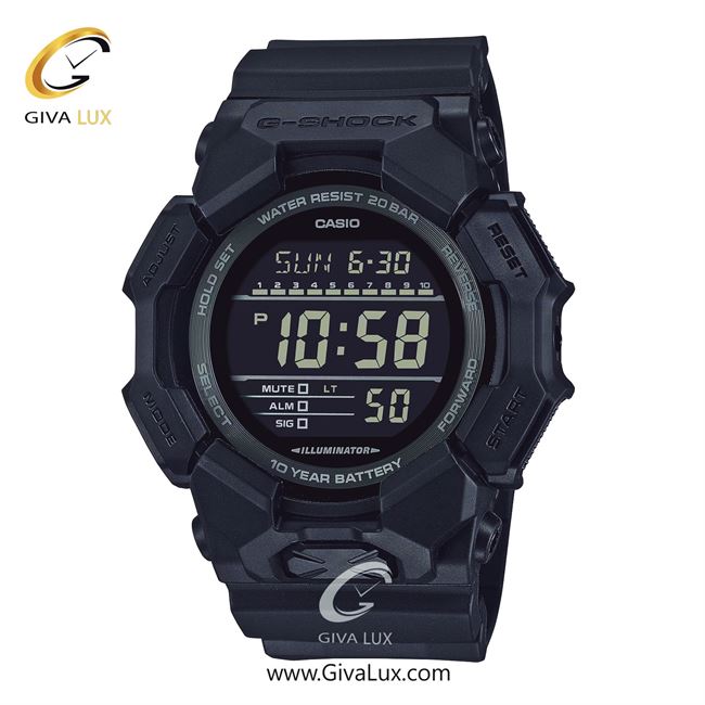 ساعت مچی اورجینال مردانه کاسیو Casio مشکی | مشکی| مشکی| کد رفرنس جی شاک G-Shock GD-010-1A1