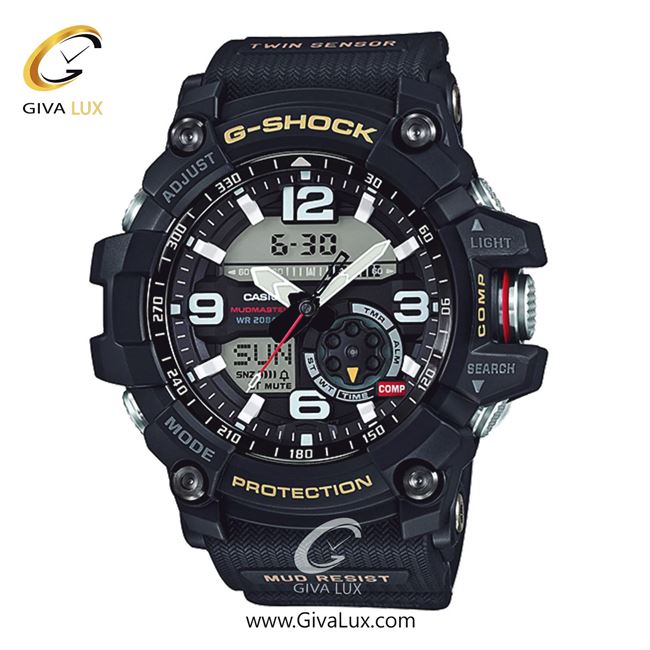 ساعت مچی اورجینال مردانه کاسیو Casio دو زمانه مشکی | مشکی| مشکی| کد رفرنس جی شاک G-Shock GG-1000-1A