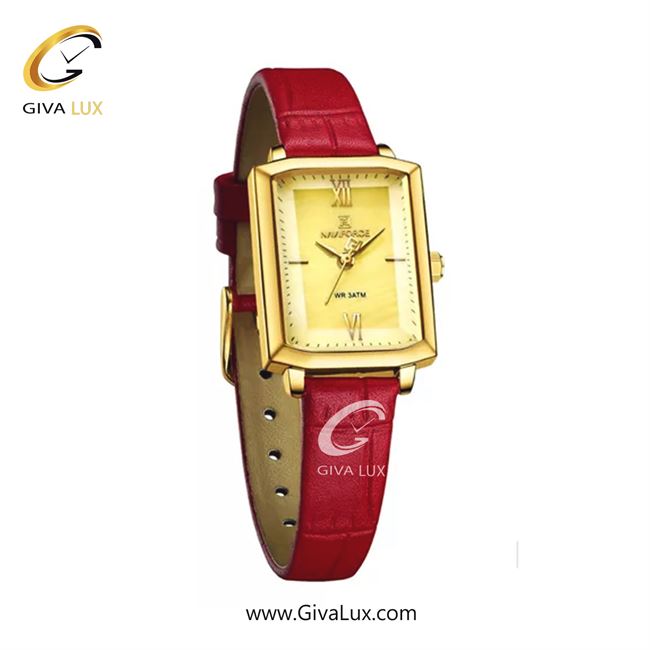 ساعت مچی اورجینال زنانه ناوی فورس|Naviforce|نوی فورس|نیوی فورس طلایی | قرمز| طلایی| کد رفرنس NF5039