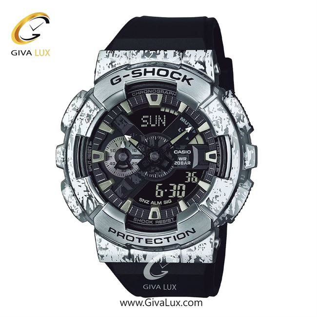 ساعت مچی اورجینال مردانه کاسیو Casio دو زمانه نقره ای | مشکی| طوسی-مشکی| کد رفرنس جی شاک G-Shock GM-110GC-1A