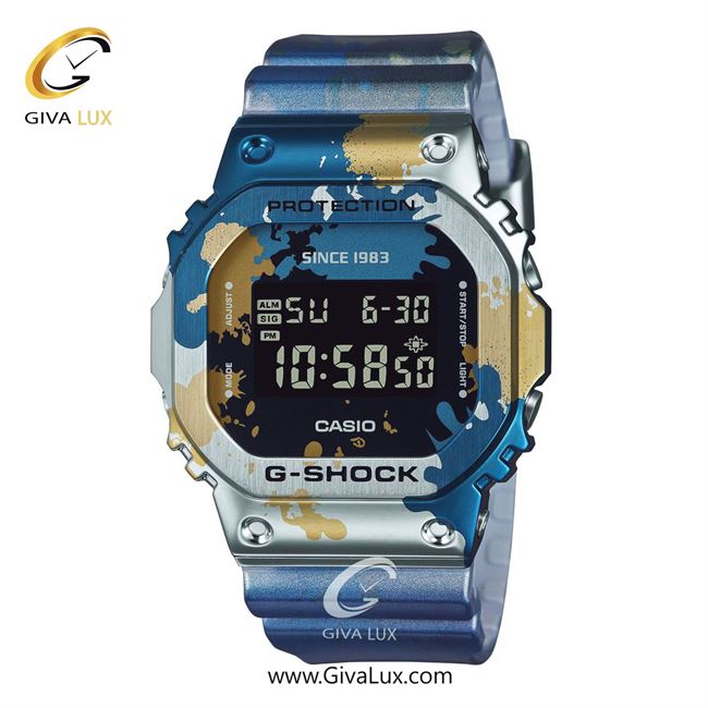 ساعت مچی اورجینال یونیسکس-مردانه-زنانه کاسیو Casio طلایی-نقره ای-آبی | طلایی-آبی-سرمه ای| مشکی-آبی-طلایی| کد رفرنس جی شاک G-Shock GM-5600SS-1DR