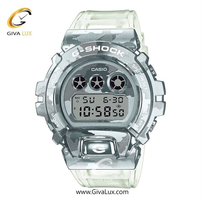 ساعت مچی اورجینال مردانه کاسیو Casio چریکی-نقره ای | شفاف-شیری| نقره ای-چریکی| کد رفرنس جی شاک G-Shock GM-6900SCM-1DR