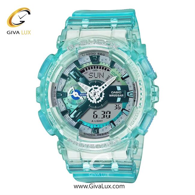 ساعت مچی اورجینال زنانه کاسیو Casio دو زمانه سبزآبی | سبزآبی| سبزآبی| کد رفرنس جی شاک G-Shock GMA-S110VW-2ADR