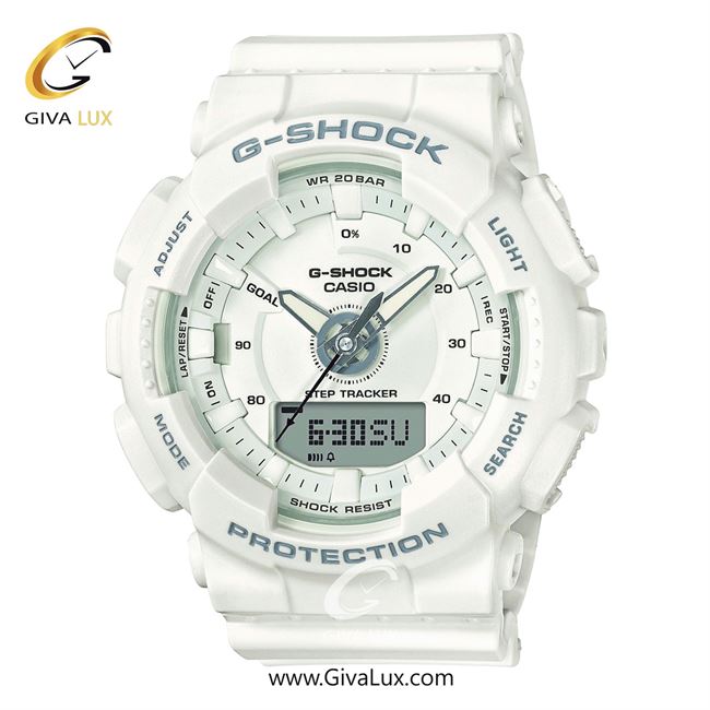 ساعت مچی اورجینال زنانه کاسیو Casio دو زمانه سفید | سفید| سفید| کد رفرنس جی شاک G-Shock GMA-S130-7ADR
