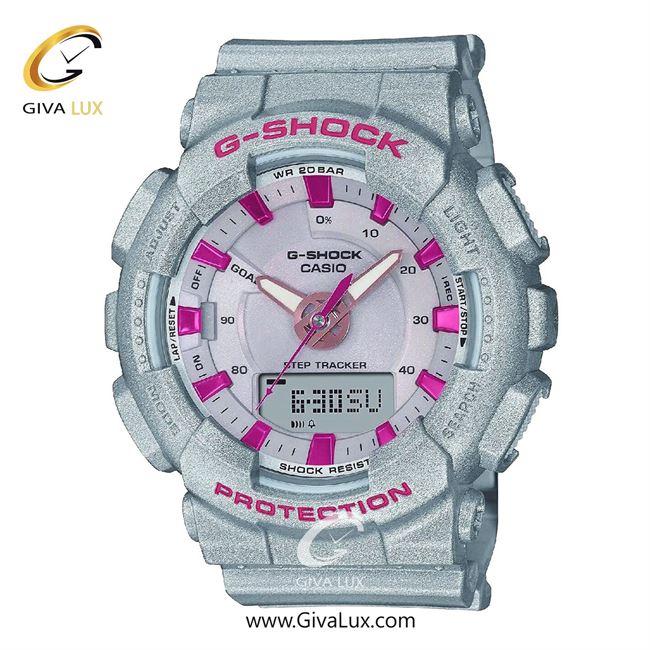 ساعت مچی اورجینال زنانه کاسیو Casio دو زمانه نقره ای | نقره ای| نقره ای| کد رفرنس جی شاک G-Shock GMA-S130NP-8ADR