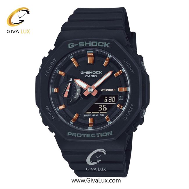 ساعت مچی اورجینال زنانه کاسیو Casio دو زمانه مشکی | مشکی| مشکی| کد رفرنس جی شاک G-Shock GMA-S2100-1ADR