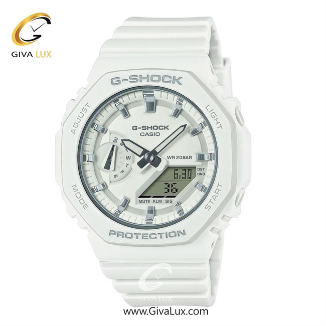 ساعت مچی اورجینال مردانه کاسیو Casio دو زمانه سفید | سفید| سفید| کد رفرنس جی شاک G-Shock GMA-S2100-7ADR