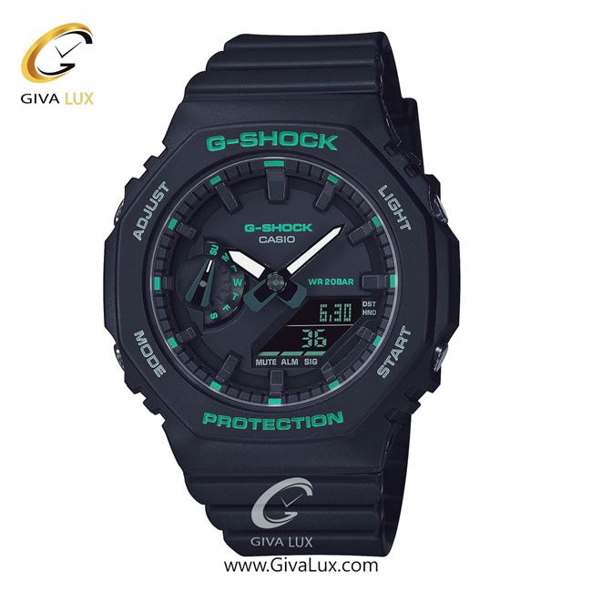 ساعت مچی اورجینال مردانه کاسیو Casio دو زمانه مشکی | مشکی| مشکی| کد رفرنس جی شاک G-Shock GMA-S2100GA-1ADR