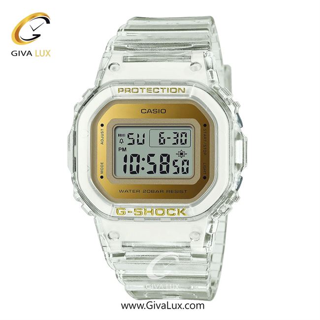 ساعت مچی اورجینال زنانه کاسیو Casio شفاف | شفاف| طلایی| کد رفرنس جی شاک G-Shock GMD-S5600SG-7DR